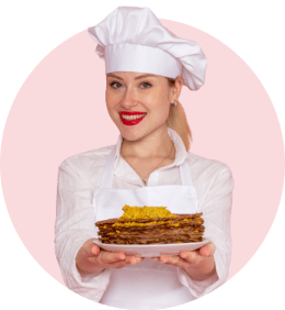 woman with cake